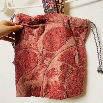 미사용 포키프시 인도 자수 백 원핸들 복조리