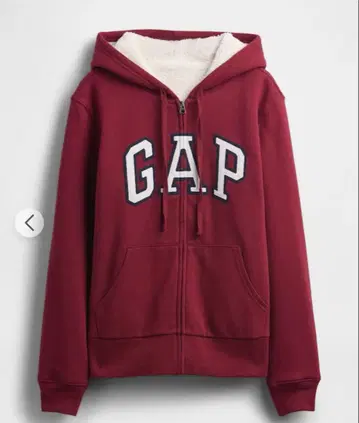 새상품 택 포함 GAP 후드티 XS 보아 안감 레드 딜리셔스 와인 레드