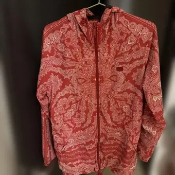 오니츠카타이거 페이즐리 무늬 후드 부착 나일론 자켓