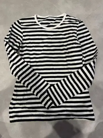marimekko 화이트 블랙 스트라이프 긴팔 T셔츠