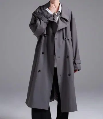 LOOSE 모드 오버 하이넥 트렌치코트