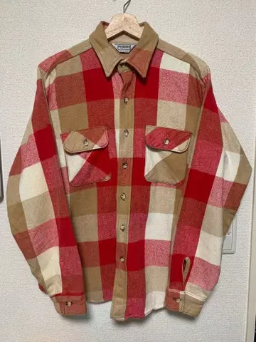 80s Five brother 헤비 플란넬 셔츠 헤비