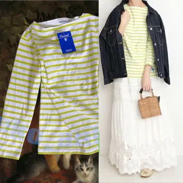 이에나 별주 프랑스제 ORCIVAL 오르치발 보더 티셔츠 택 포함 새상품