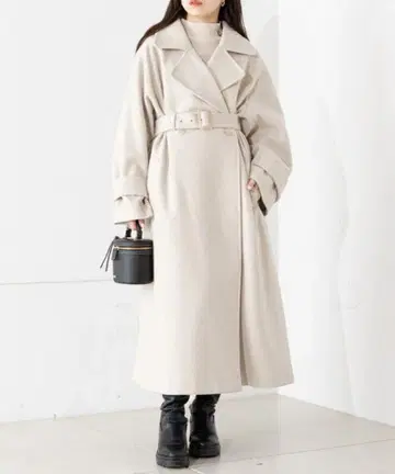 Chico 치코 오버 롱 코트 베이지 벨트 포함 F