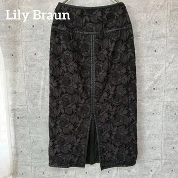 [ 릴리 브라운 ] 타이트 스커트 전체 레이스 엘레강트 테두리 가죽