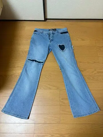 부츠컷 데님 플레어 데님 라이트 블루