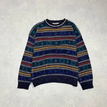 80s 택 McGREGOR 맥레거 총무늬 니트 스웨터 멀티 컬러