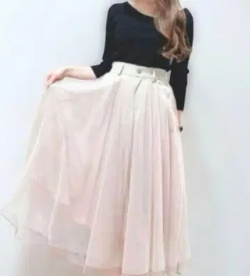 And Couture 핑크 베이지 샤샤 스커트