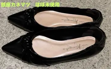 미사용에 가까운 긴자 카네마츠 블랙 스틸레토 펌프스