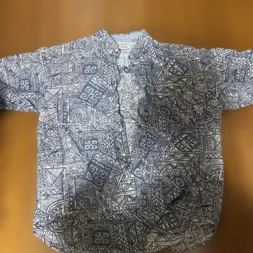 기하학 패턴 반팔 하와이안 셔츠