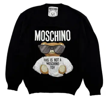 MOSCHINO 모스키노 이탈리아제 자수 테디베어 패턴 풀오버 니트 48