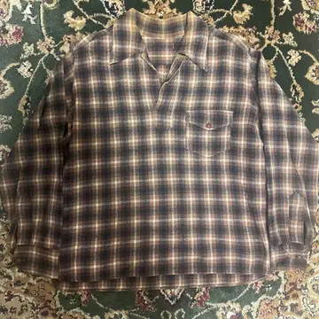 체크 무늬 풀오버 셔츠 (긴팔)