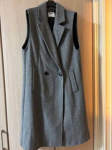 ZARA 그레이 더블 브레스트 베스트