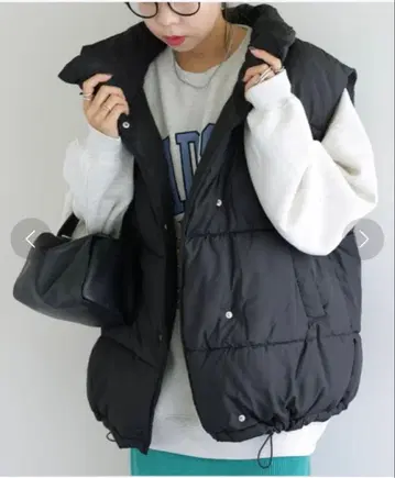 택 포함 새상품 디스코트 [WEB 한정판] 페이크 다운 오버 베스트