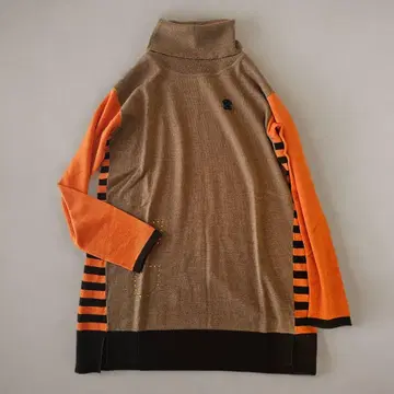 피코네 PICONE 터틀넥 니트 오렌지 브라운 울