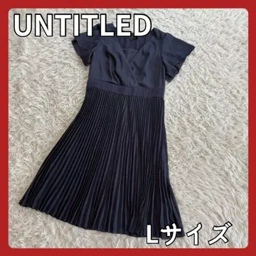 [새상품급] 언타이틀 플리츠 플레어 원피스 네이비 라메 믹스 파티