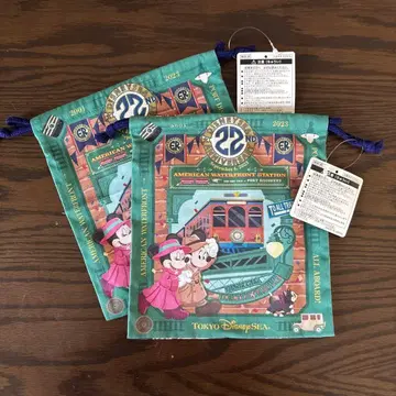 [ 한정품 ] 2세트 22주년 디즈니씨 주머니