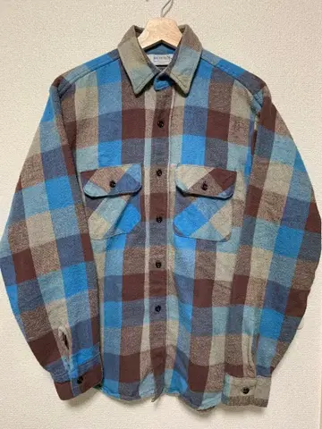 80s five brother 헤비 플란넬 셔츠 뱀 플란넬