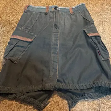 Avirax 다크 그린 미디 스커트 M