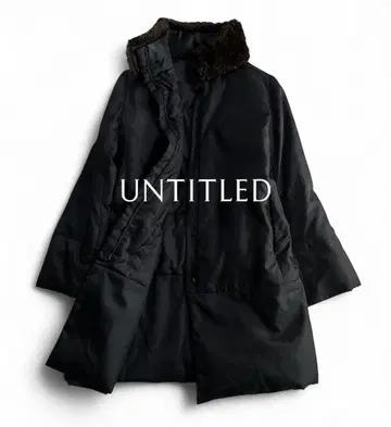 언타이틀 고품질 퍼 부착 스탠드 카라 히요쿠 지타테 롱 다운 코트 블랙