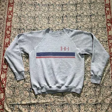 60s 겨드랑이 가제트 짧은 기장 물빠짐 미국제 빈티지 맨투맨 50s