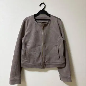 스웨이드 블루종 아우터 숏 기장 브라운 M 고급 럭셔리