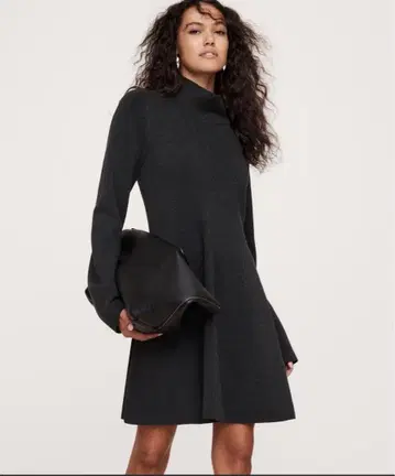 바나나리퍼블릭 메리노 미니 니트 드레스 다크 그레이 M