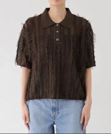 JOURNALSTANDARD 프린지 자카드 폴로 풀오버