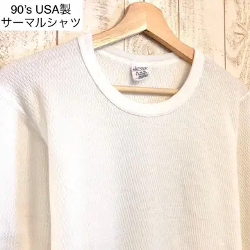 90's USA제 써멀 셔츠 화이트 허니콤 구조 빈티지