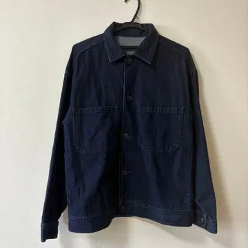 데님 자켓 지쟌 G쟌 카라 부착 다크 블루 블루
