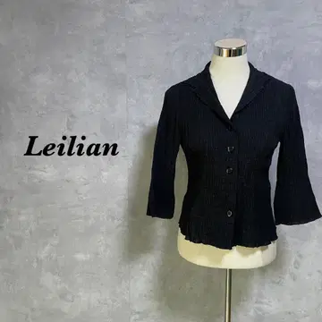 Leilian 레리안 캐주얼 자켓 주름 가공 블랙 L 4026