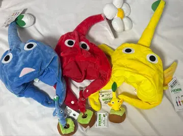 최종 가격 피크민 코스프레 모자 3개 세트 뽑기 봉제 인형 마스코트 3개