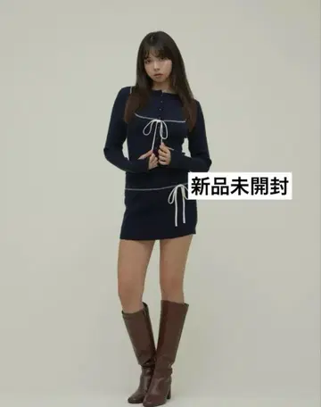 andmary Lilia 스티치 세트업 네이비