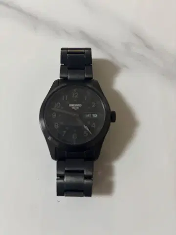 SEIKO 블랙 아날로그 손목시계 자동 와인딩