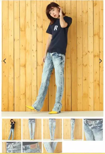 라이트 블루 스트레이트 데님 로데오 크라운즈