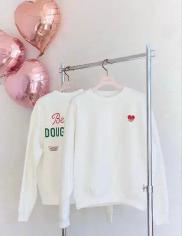 Herlipto 크리스피 크림 도넛 맨투맨 트레이닝복 화이트