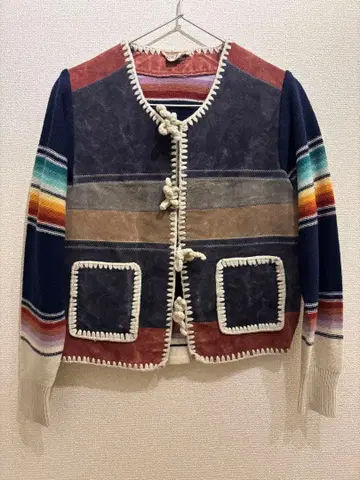 70s 스웨이드 니트 가디건 여성용 vintage 구제 의류