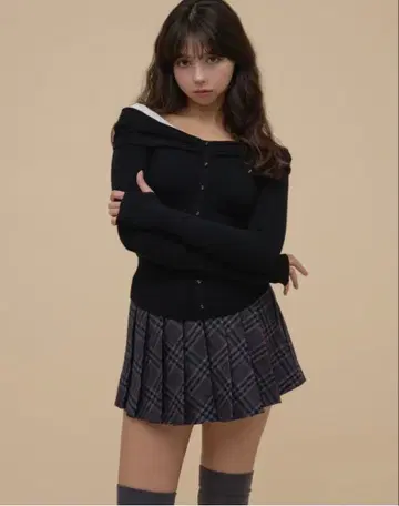 andmary Shannon 튤 니트 탑 블랙