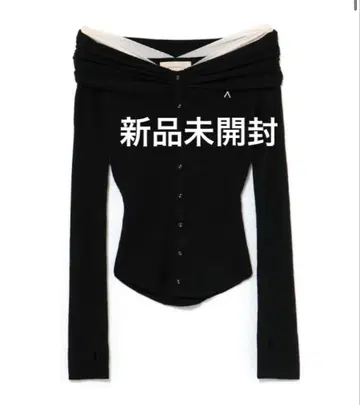 Shannon 튤 니트 탑 앤드메리 블랙