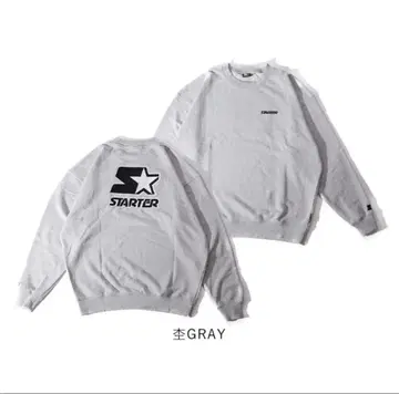 STARTER 백 로고 맨투맨 애프리콧 그레이