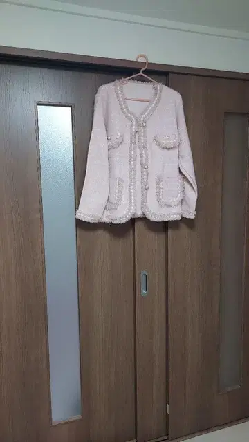 핑크 트위드 테일러드 자켓