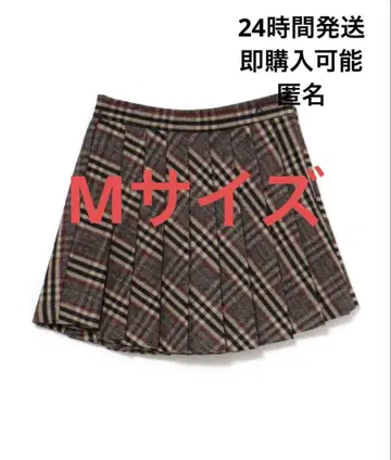 andmary Monica check pleats mini skirt