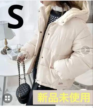 [ JaVa 자바 ]  따뜻한! 숏 기장 후드 부착 페이크 다운 S