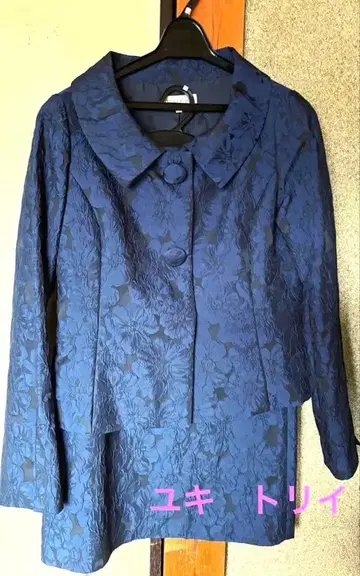 유키 토리이 네이비 꽃무늬 자켓 수트 포멀