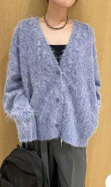 샤기 니트 가디건