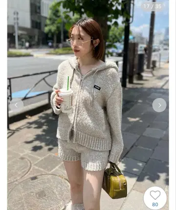 snidel 로빙 니트 후디