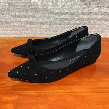 새상품급 트루 바이 마리코 오이카와 플랫슈즈 블랙 38 24cm