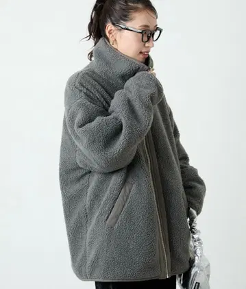 FREAK'S STORE 스탠드 카라 리버서블 보아 블루종