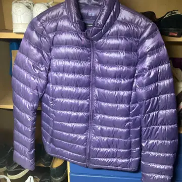유니클로 퍼플 다운 자켓 S