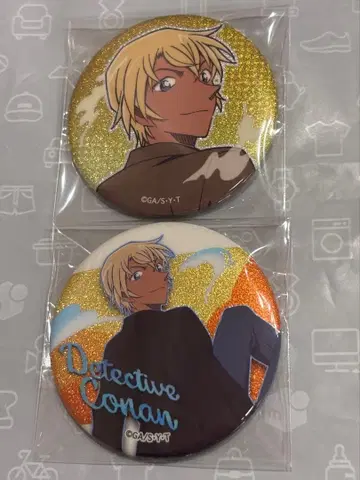 명탐정 코난 크랙스 세븐 한정판 글리터 캔뱃지 아무로 토오루